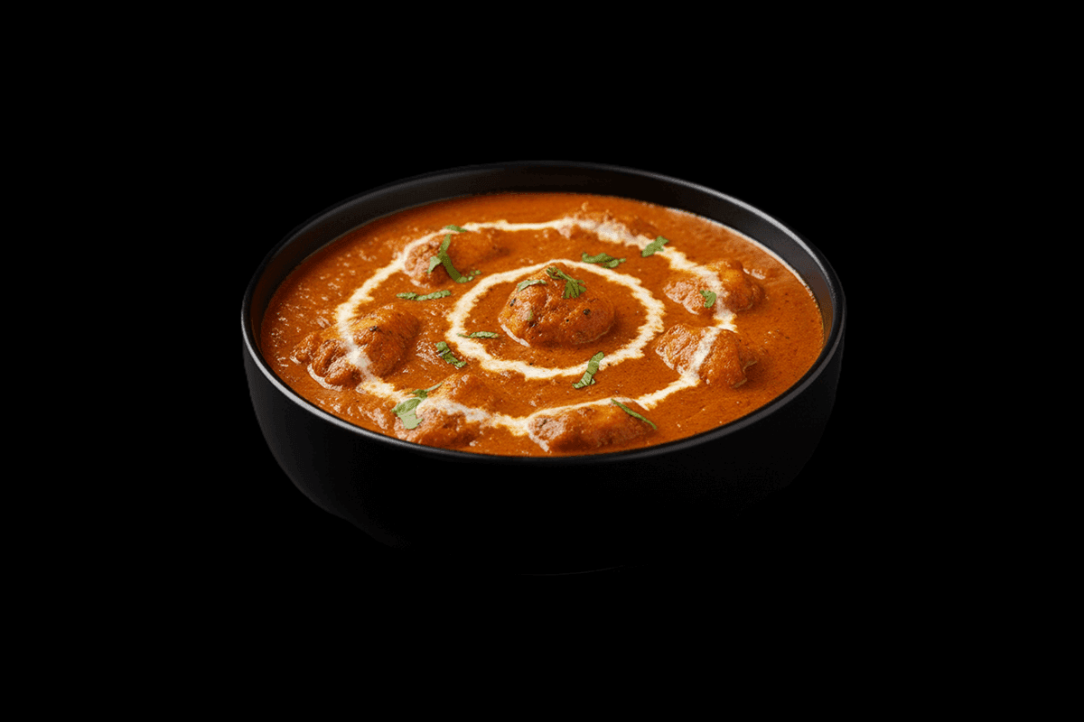 Chicken Tikka Masala — Barbecued chicken. Cooked with almonds & cashew nuts in a mild creamy sauce, GB Canteen Kensal Rise