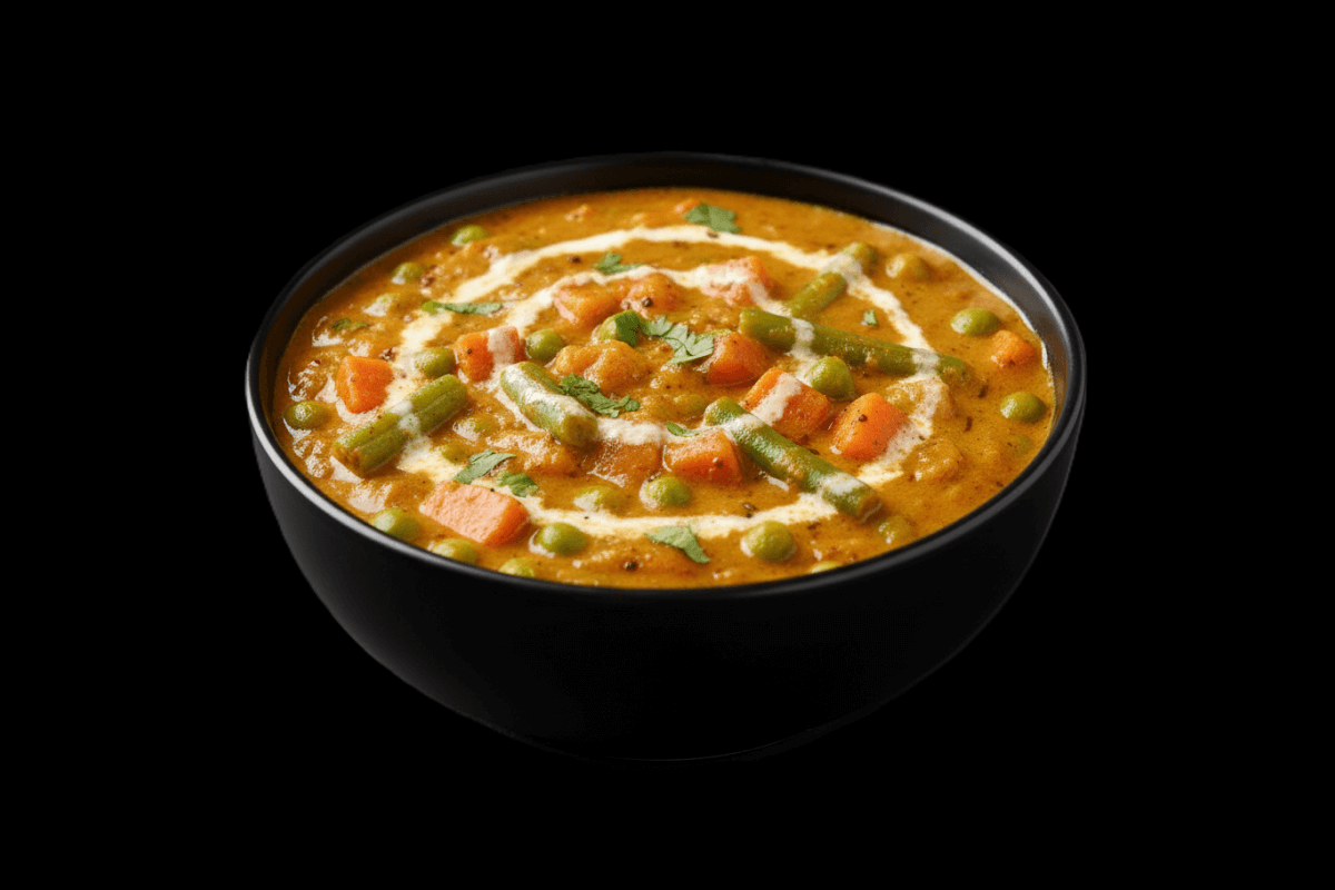 Vegetable Masala — Mixed vegetables cooked in a rich masala sauce, GB Canteen Wanstead