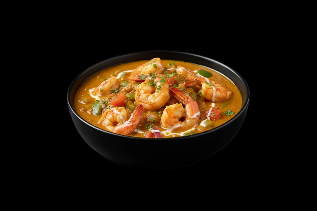 Prawn Curry — Prawns in a mildly spiced curry sauce, GB Canteen Buckhurst Hill