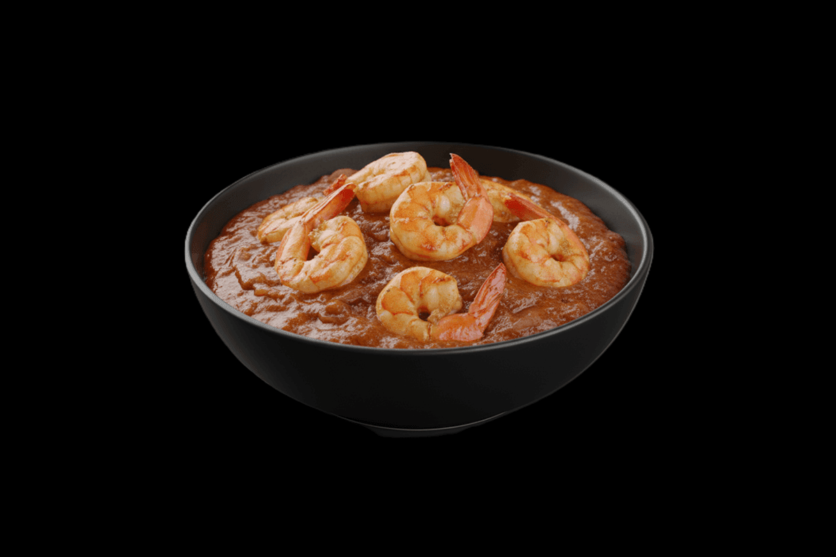 Prawn Bhuna — Prawns cooked with onions, tomatoes & green herbs, served in a thick sauce, GB Canteen Kensal Rise
