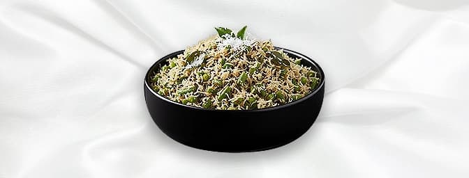 Beans Thoran — Fresh beans cooked with mustard, onion and fresh coconut, GB Canteen Leamington Spa