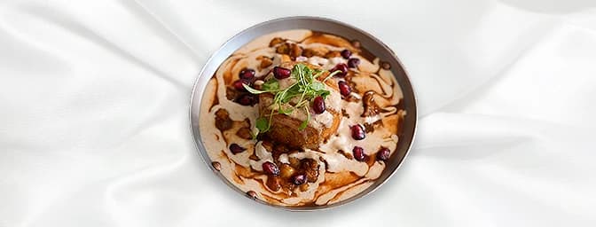 Chicken Chaat — Chaat is a savoury snack originated in India, typically served as a hors d'oeuvre at road-side tracks from st