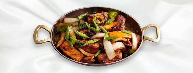 Green Chilli Paneer — Cottage cheese stir-fried with green chilies and spices, GB Canteen Eastleigh