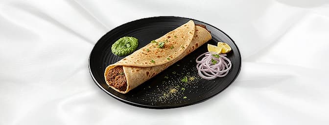 Kebab Roll — Seekh kebab & salad rolled in naan, GB Canteen Borehamwood