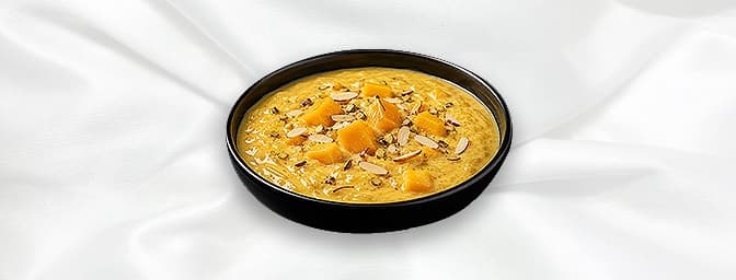 Mango Kheer — Authentic Indian rich rice pudding made with Alphonso mango, dry fruits and hint of cardamom, GB Canteen Greenf