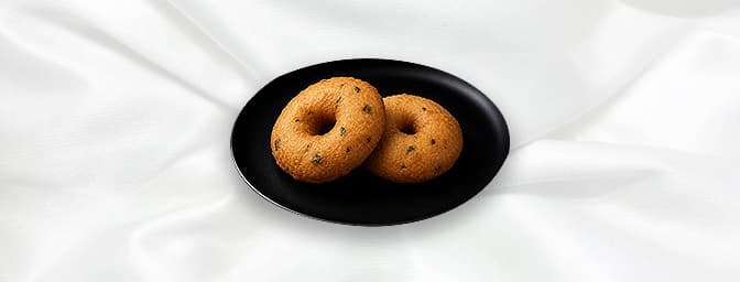 Medu Vada — Golden-fried savoury lentil doughnut served with chutneys and sambar, GB Canteen Basingstoke