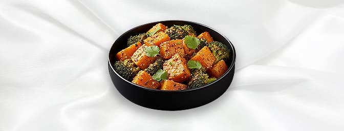 Sweet Potato and Broccoli — A lightly spiced dish featuring sweet potato and broccoli, GB Canteen Eastleigh