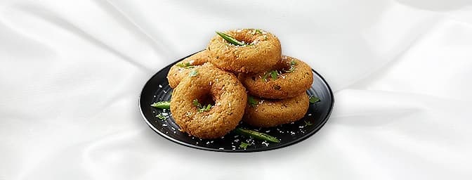 Uzhunnu Vada — Delicious golden fried lentil doughnuts, fluffy in the middle and crispy on the outside, GB Canteen Leamington