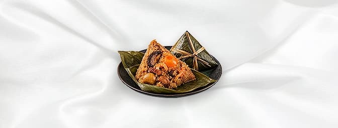Bak Chang 1Pc — Sticky rice dumpling with chestnut, shitake mushroom, dried shrimp and salted yolk egg, GB Canteen Orpington 