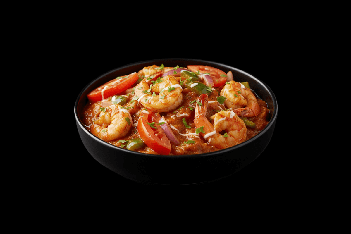 Naga - King Prawn — Naga, the world's hottest chilli stir-fried with king prawn. Seriously hot!, GB Canteen Liss