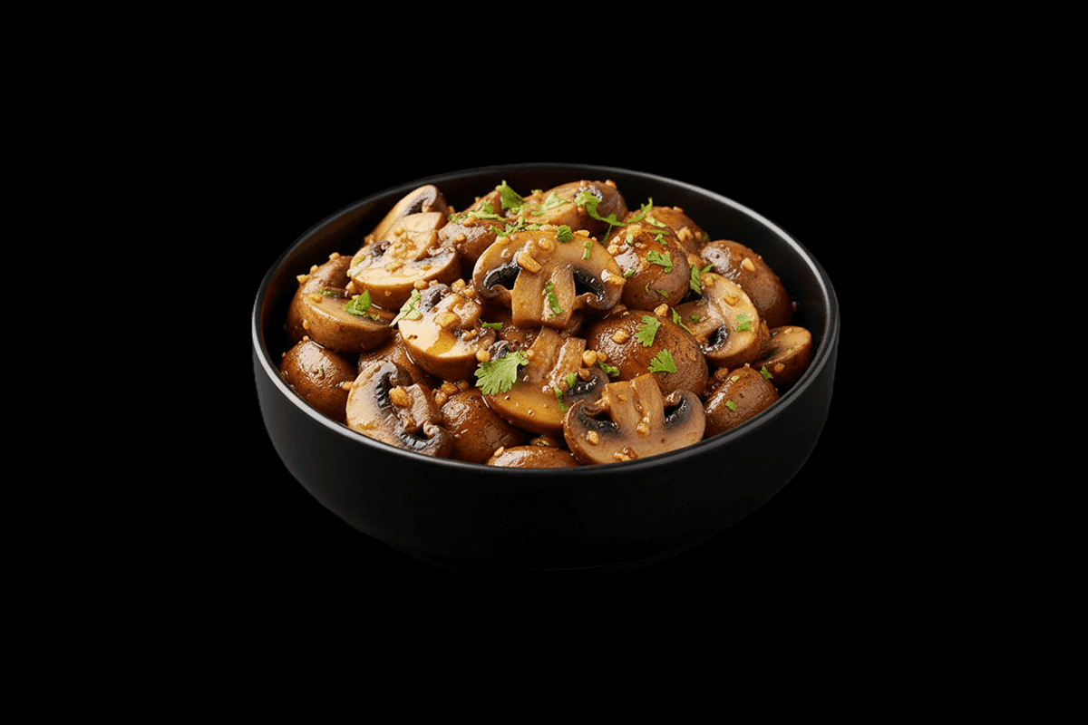 Garlic Mushroom — Fresh mushrooms cooked with garlic, herbs and spices, GB Canteen Bexhill
