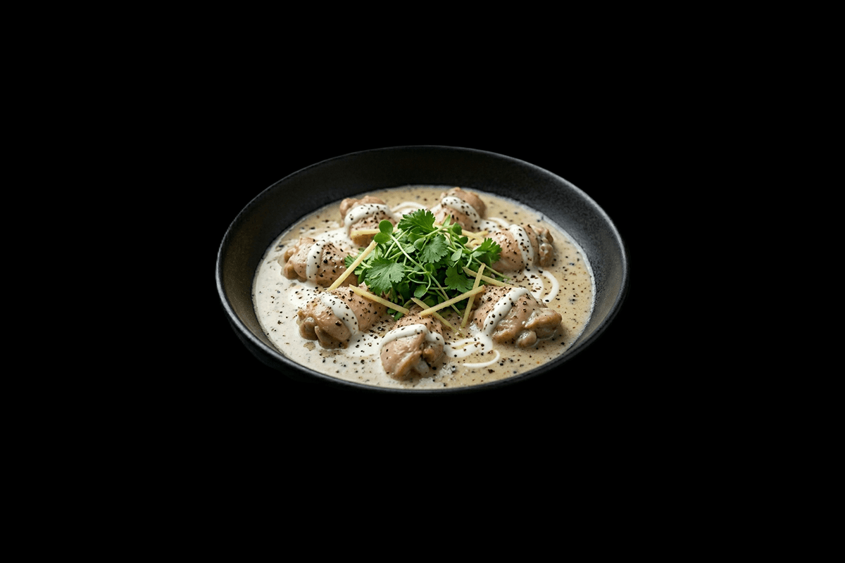 Chicken Kali Mirach — Chicken kali mirch used to make with rich spices, white gravy that's creamy, peppery and so comforting,
