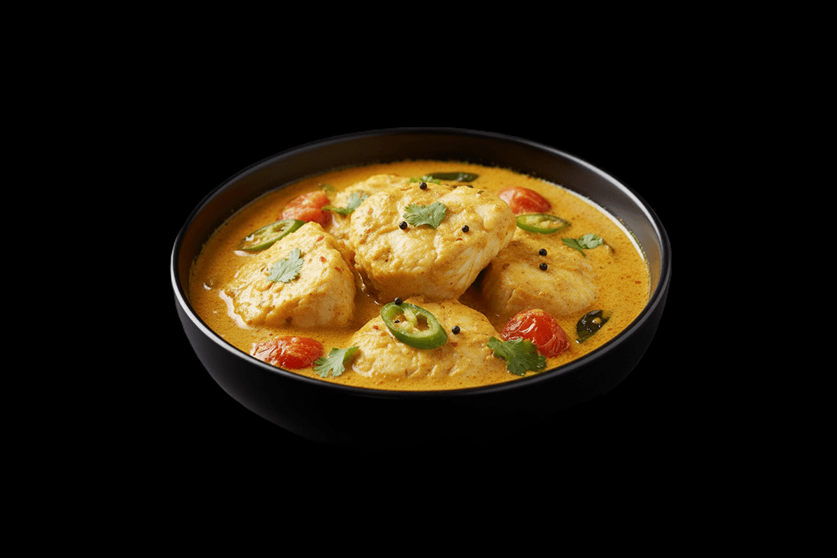 Sea Bass Moiley Tinkered — Sea bass fillet in chef's special spices, GB Canteen Chandler Ford