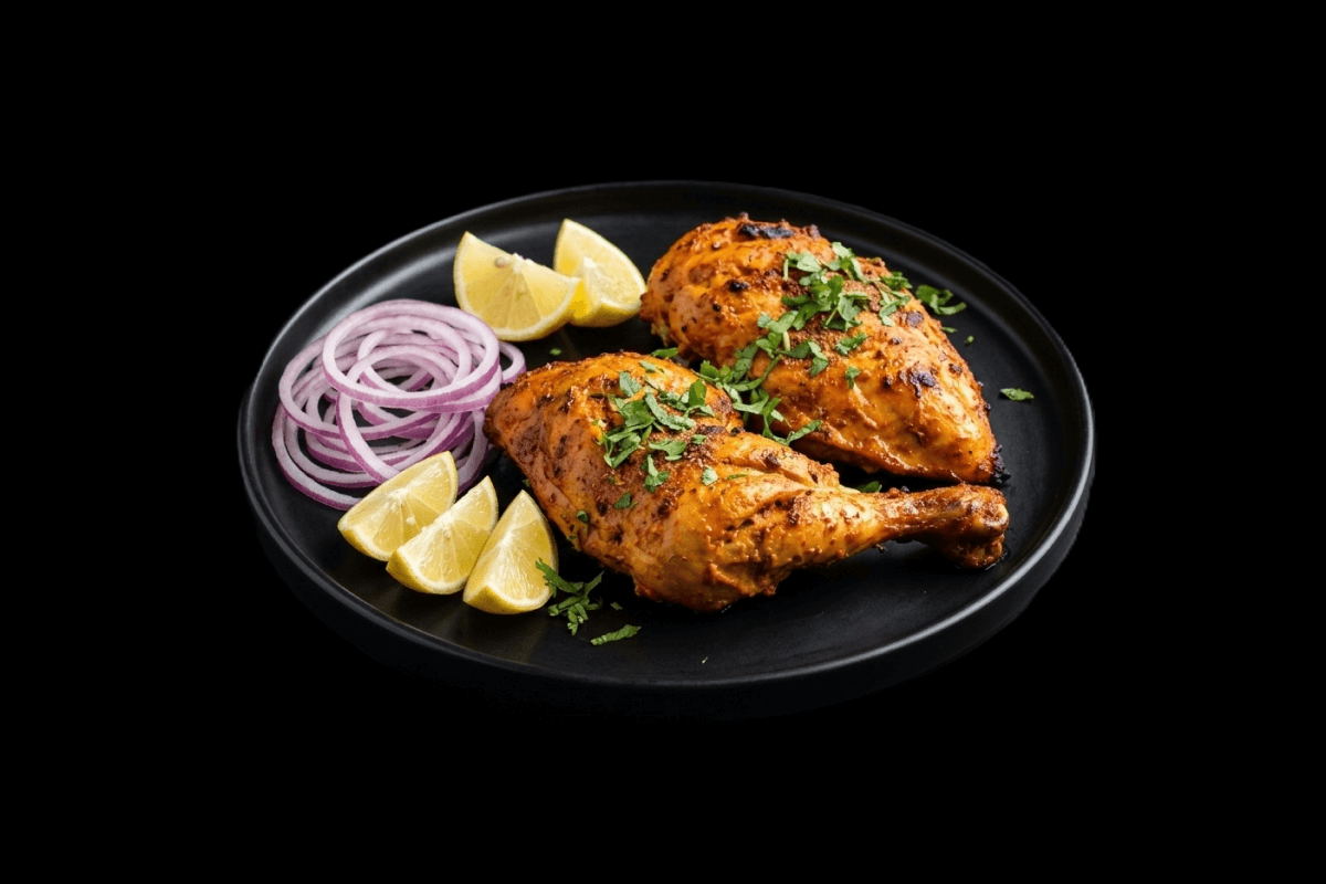 Murgh Tandoori - Half — Succulent half spring chicken, marinated, skewered and cooked in the tandoor, GB Canteen Liss