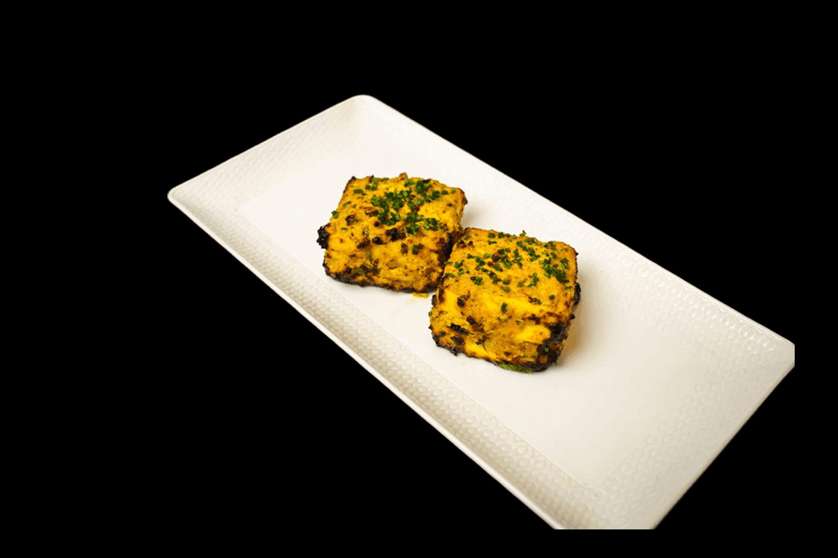 Paneer Shashlik — Grilled with diced peppers and onions on skewers, GB Canteen Chandler Ford