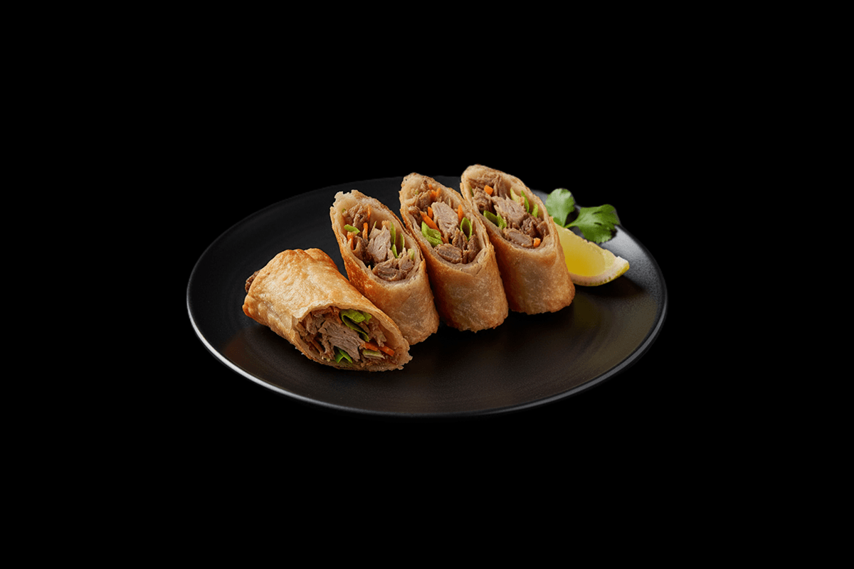 Crispy Duck Roll — Crispy pastry with aromatic duck, leek & carrot, GB Canteen Petts Wood Thai