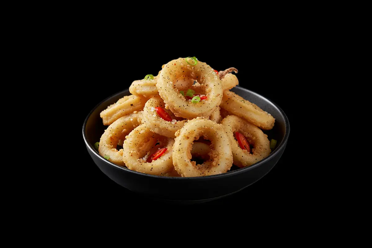 Crispy Squid — Light batter fried squid black pepper sweet and sour sauce, GB Canteen Chandler Ford
