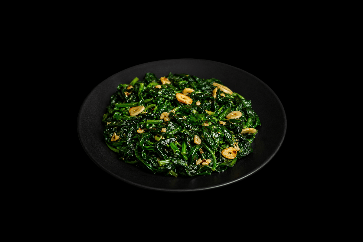 Garlic Spinach — Fresh spinach tossed with garlic and hint of spices, GB Canteen Chandler Ford