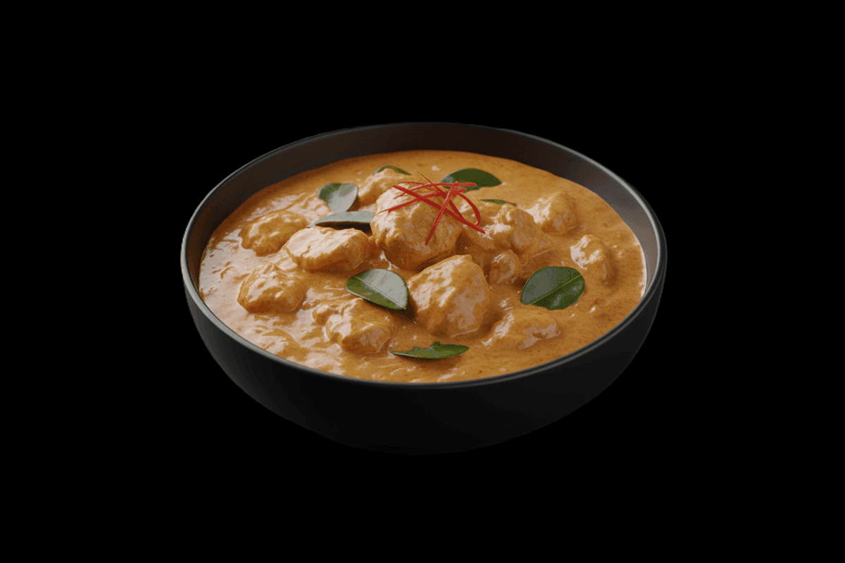 Panang Chicken Curry — Sweet, mild & fragrant curry with ginger, lemongrass, kaffir lime leaves, garlic & coconut milk, GB Ca