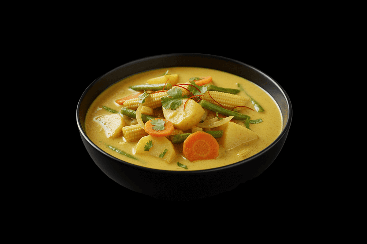 Yellow Veg Curry — Smooth yellow curry with onion & potatoes, GB Canteen Swanley Thai