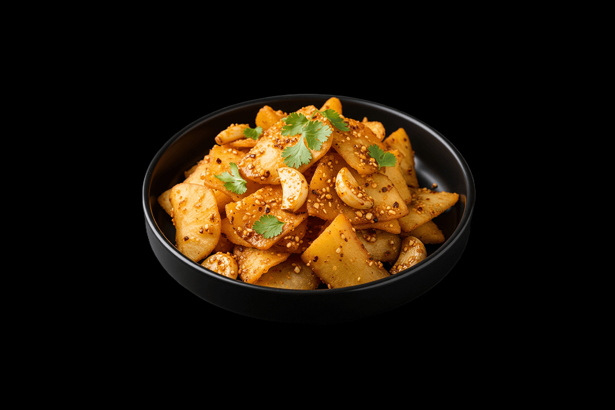 Garlic Mogo — Fried cassava tossed with garlic & spices, GB Canteen Tooting High Street