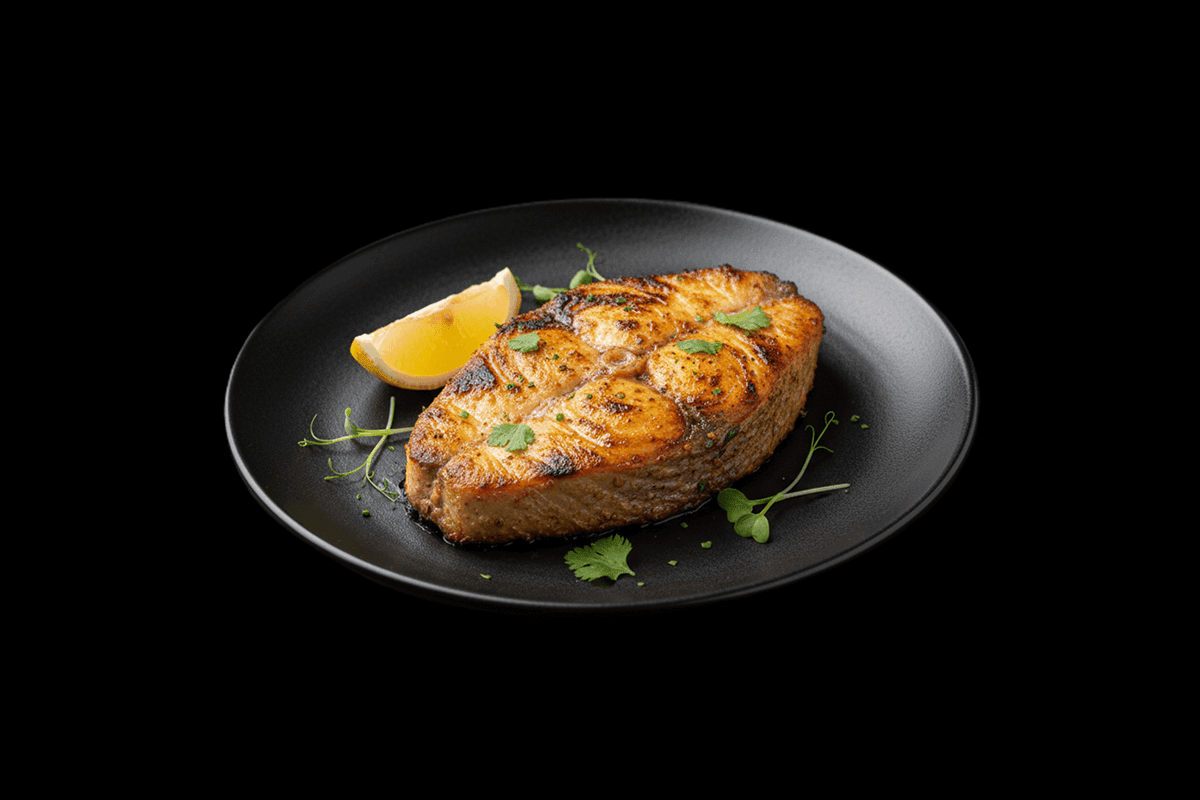 King Fish Grilled — Grilled king fish with herbs & spices, GB Canteen Tooting High Street
