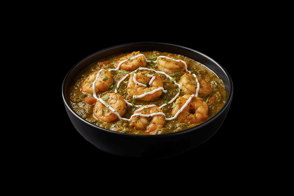 King Prawn Methi — King prawns cooked with fenugreek, GB Canteen Tooting High Street