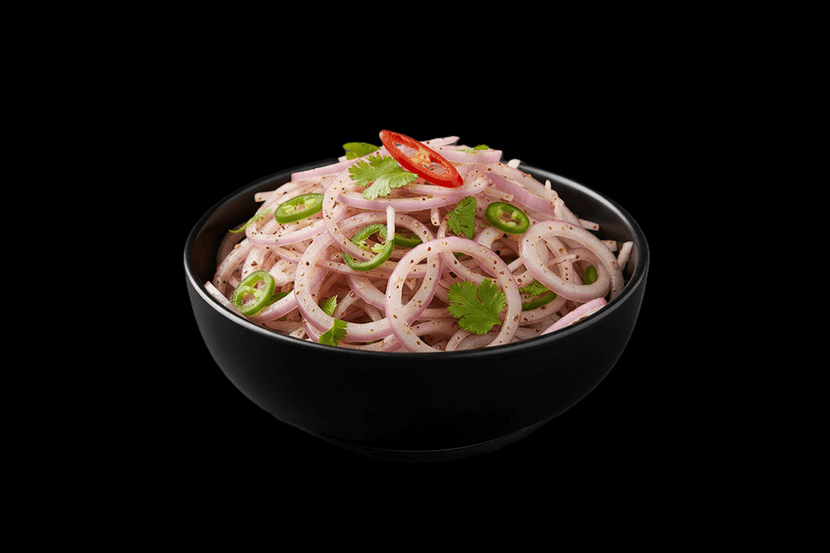 Onion Salad — Fresh sliced onions lightly seasoned, GB Canteen Tooting High Street