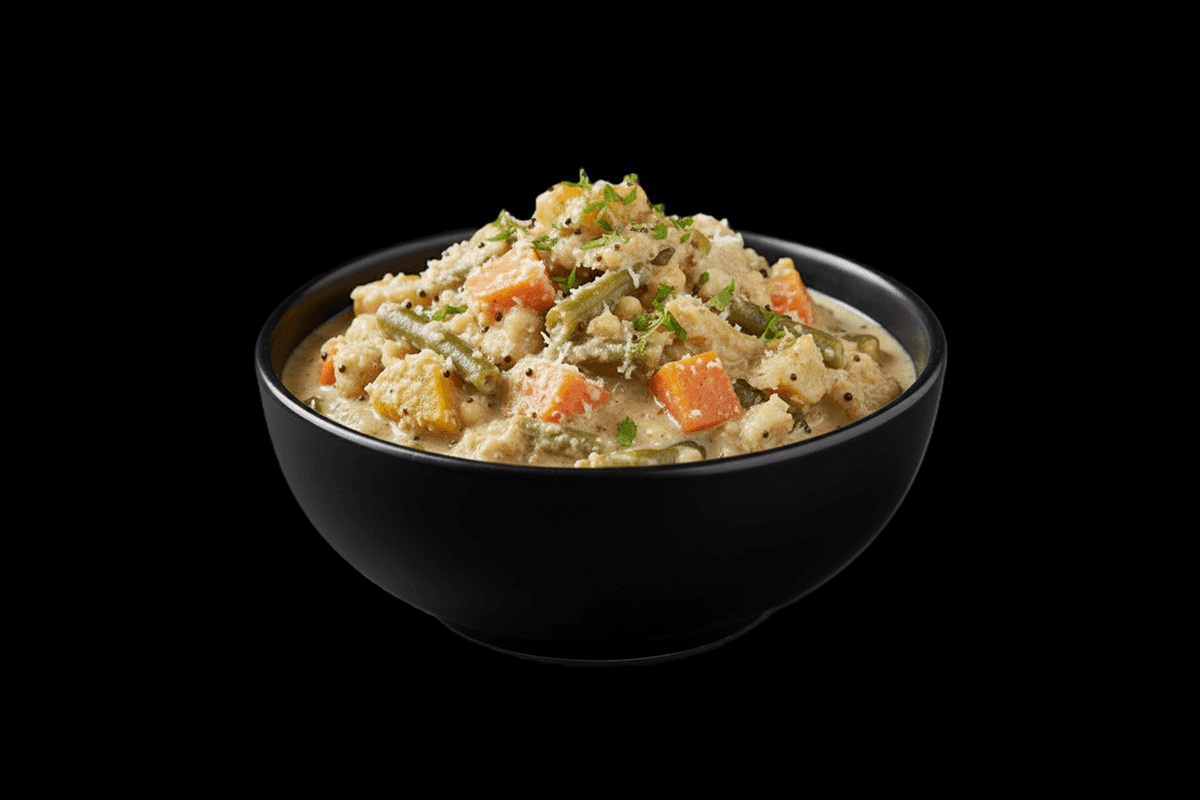 Vegetable Kootu — Veg Kootu is a simple and delicious dish prepared with lentils, mixed vegetables, spices and ground coconut