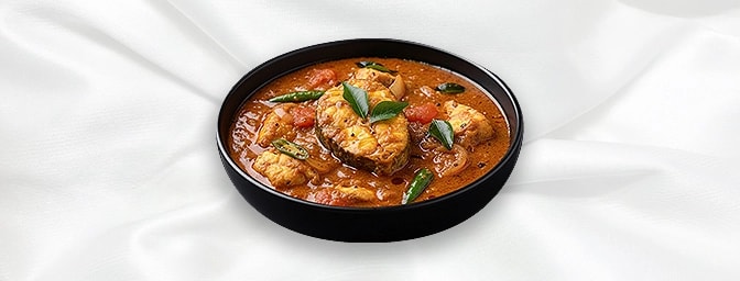 Bengal Fish Curry — Salmon cooked with potatoes, GB Canteen Farnham