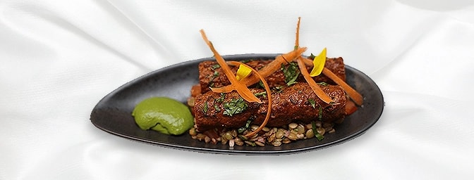 Seekh Kebab — Minced lamb cooked with ginger, garlic and a homemade spice blend, GB Canteen Beaconsfield
