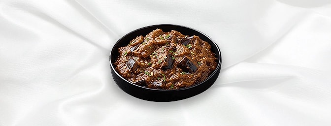Ennai Kathirikai — Baby aubergines cooked in a homemade paste with nuts, coconut and tamarind, GB Canteen Basingstoke