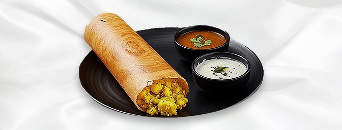 Masala Dosai — A Paper-Thin Crispy Pancake Made From Rice and Lentil, Filled With Potato Masala, GB Canteen Tottenham