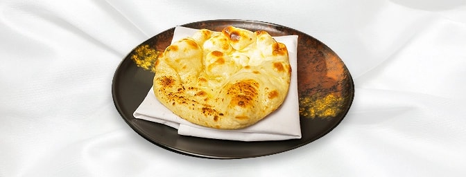 Plain Naan Bread — Flat leavened bread, made from plain white flour dough, baked in the tandoor, GB Canteen Liss