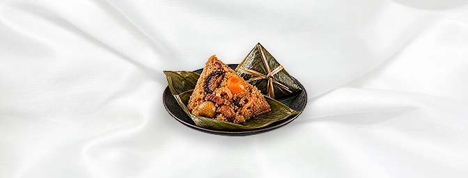 Bak Chang 1Pc — Sticky rice dumpling with chestnut, shitake mushroom, dried shrimp and salted yolk egg, GB Canteen Orpington 