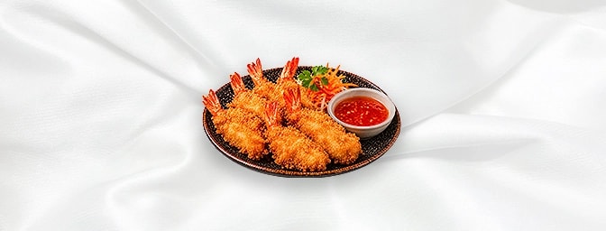 Butterfly Prawn — Deep-fried King Prawn coated with breadcrumbs, GB Canteen Orpington Chinese