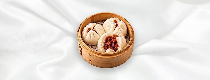 Char Siu Bun 2/3Pcs — Steamed buns with BBQ pork filling, GB Canteen Orpington Chinese