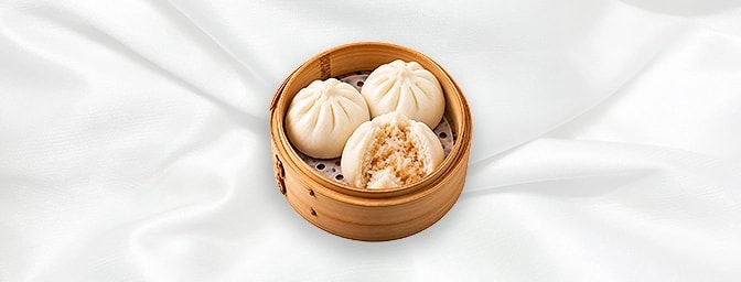 Coconut Bakpao 2/3Pcs — Soft and fluffy steamed buns filled with sweetened grated coconut, GB Canteen Orpington Chinese