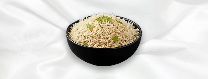 Zeera rice — Basmati rice flavored with roasted cumin seeds for a subtle, earthy taste, GB Canteen Southall