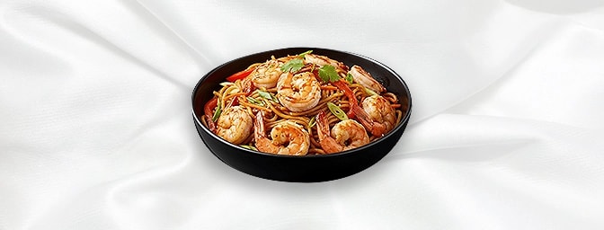 Cantonese Noodle Chicken & Prawn — Noodles cooked with Cantonese Style with chicken & prawn, GB Canteen Harrow