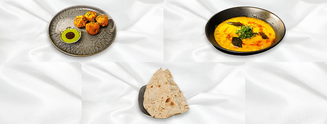 Veg Combo — Includes - Onion Bhaji - Tarka Dhal - Plain Nan, GB Canteen Sawbridgeworth