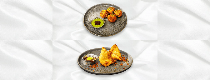 Veg Starter Combo — Includes - Onion Bhaji - Samosa veg, GB Canteen Sawbridgeworth