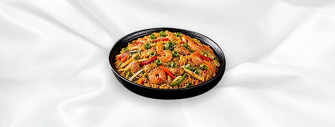 Singapore Fried Rice — Fried rice cooked with vegetables, spices and Singapore-style seasoning, GB Canteen Harrow