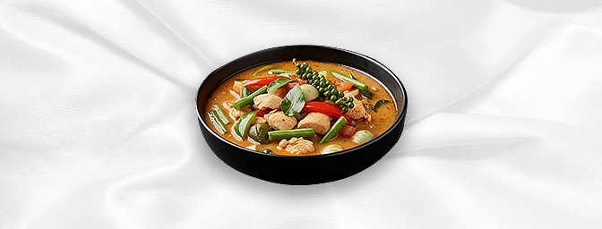Chicken Tom Khaa — Coconut soup with galangal, lemongrass, lime leaves, mushroom & chilli, GB Canteen Petts Wood Thai
