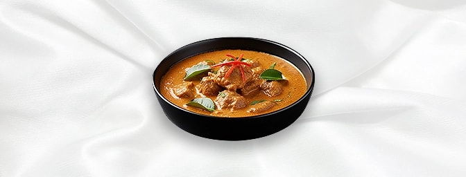 Thai Panang Curry — Coconut milk with kaffir lime leaves & shredded red chilli, GB Canteen Petts Wood Thai