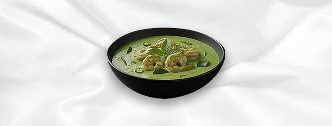 Green Curry - King Prawn — Thai curries with basil leaves, lemon grass, lime leaves, shrimp paste, palm sugar, kaffir lime ju
