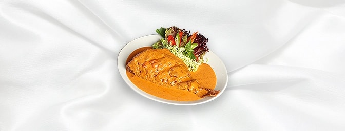 Sea Bream Coconut Cream — Deep fried sea bream with chilli, coconut cream and fresh Thai herbs, GB Canteen Newington