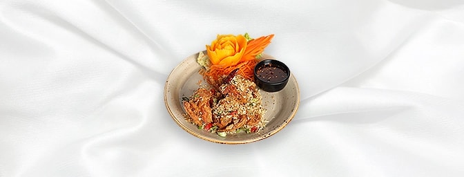 Soft Shell Crab — Fried soft shell crab with chilli and breadcrumbs. Served with a Sriracha sauce, GB Canteen Newington