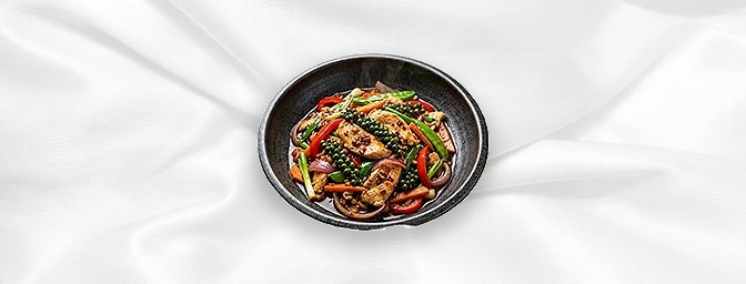 Stir-Fry with Peppercorns — Stir-fried with chilli, garlic and fresh peppercorns, GB Canteen Newington