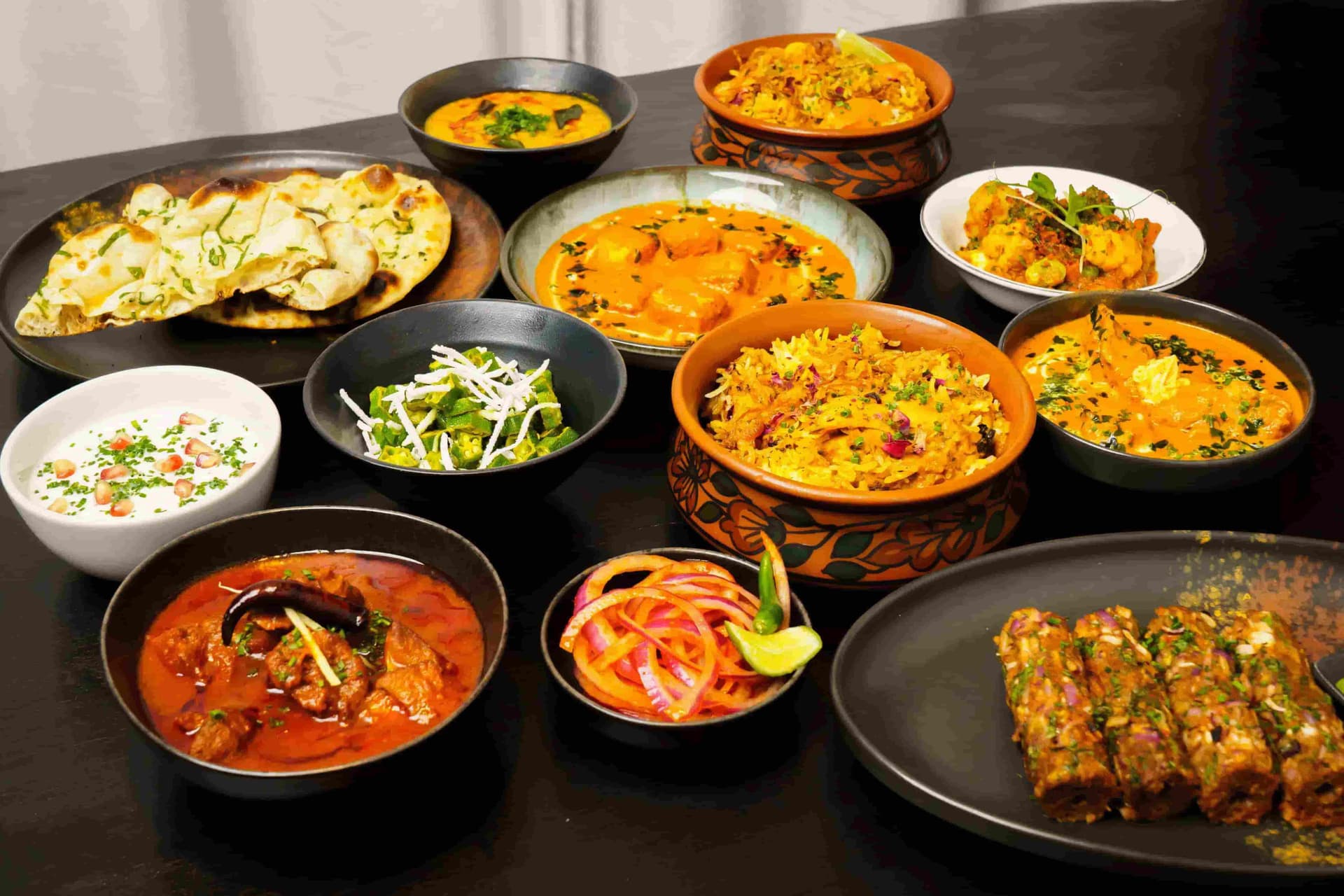 A generous table of freshly prepared dishes